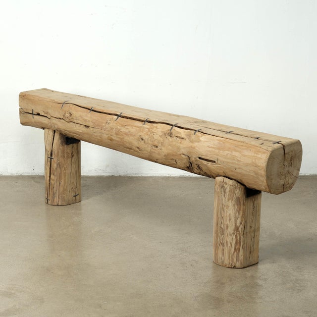 Mid 20th Century Vintage Console Table - Log - Weathered Natural Wood For Sale - Image 5 of 11
