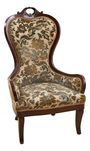Vintage Armchair in Damask Fabric