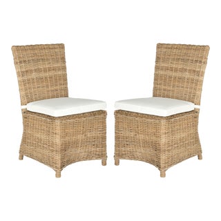 17''H Rattan Side Chair in Natural - a Pair For Sale