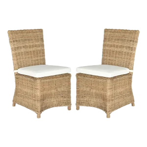 17''H Rattan Side Chair in Natural - a Pair