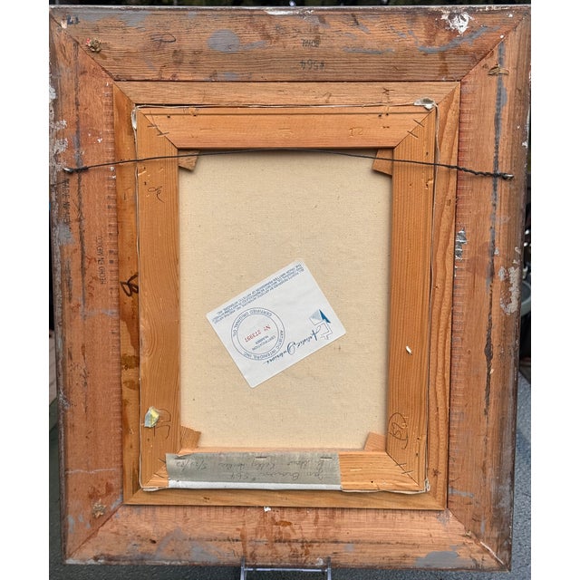 Wood 1980’s Decorative Arts Studio Framed Oil Painting For Sale - Image 7 of 12
