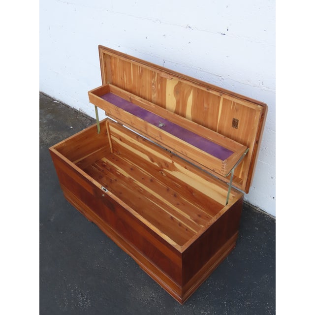 Cavalier Art Deco Waterfall Inlay Small Cedar Chest Blanket Trunk 6884 For Sale - Image 9 of 12