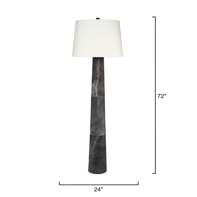 Contemporary Robertson Floor Lamp, Slate Hide For Sale - Image 3 of 6