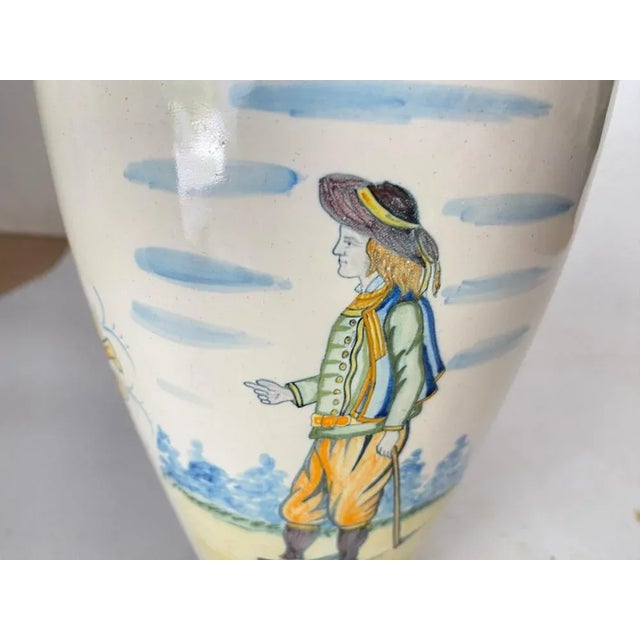 19th Century French Hand-Painted Faience Vase by Henriot Quimper For Sale - Image 6 of 9