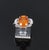 Modern Late 20th Century 4.49ct Gia Vivid Orange Sapphire & 0.51ct Diamond Platinum Ring Size 6.5 8.1gr For Sale - Image 3 of 12