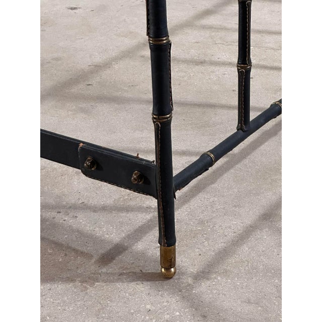 Jacques Adnet Hermes Leather and Brass Full Size Bed Frame, France 1950 For Sale - Image 9 of 13