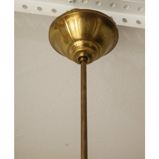 Mid-Century Modern Mid-Century Italian Brass and Tole Six-Arm Fixture For Sale - Image 3 of 12