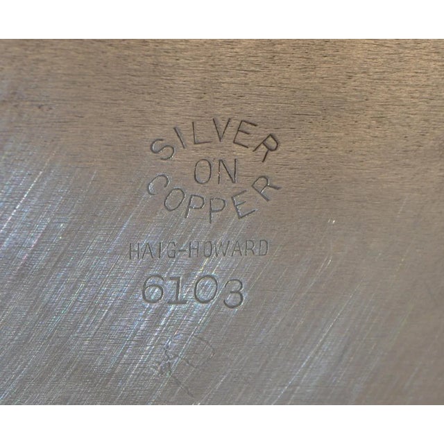 1930s Haig-Howard Marked Silver on Copper Footed English Victorian Style Serving Butler Tray For Sale - Image 11 of 12
