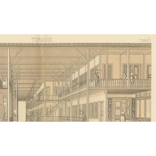 Racinet, Ottoman Harem Interior, Constantinople, 1888, Print For Sale - Image 6 of 9