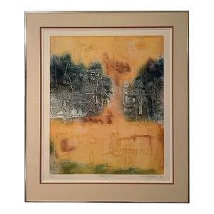 Signed 'Rising Sun' Etching by Japanese Artist Shoichi Hasegawa