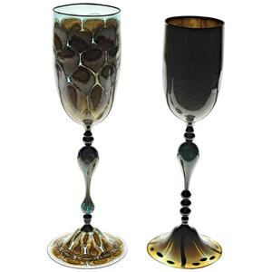 Turtoise Murano Glass Goblets from Pauly & Co., Set of 2
