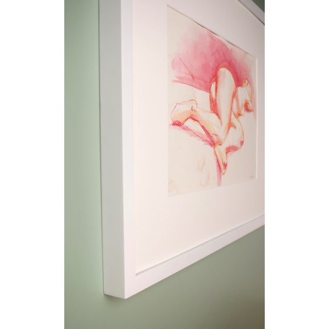 Contemporary Nude Figure Painting in Tropical Pink For Sale - Image 6 of 8