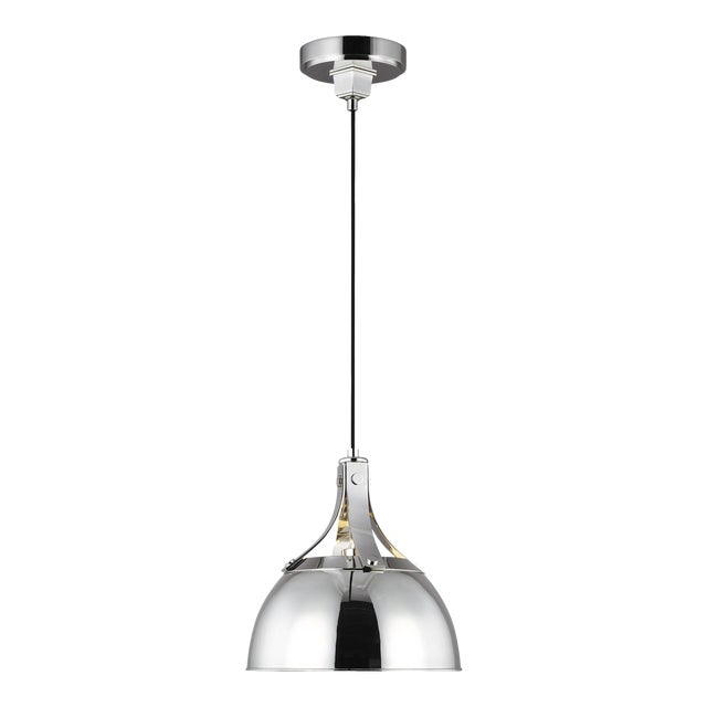 Thomas O'Brien by Visual Comfort Studio Logan Small Pendant, Silver For Sale