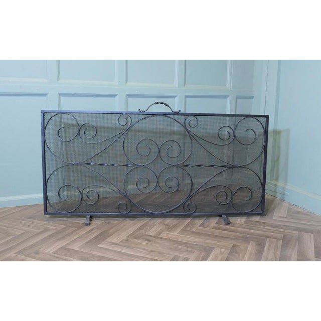 Very Long Wrought Iron Fire Screen, Fire Guard This is a very attractive piece and unusually 4feet long, the wrought iron...