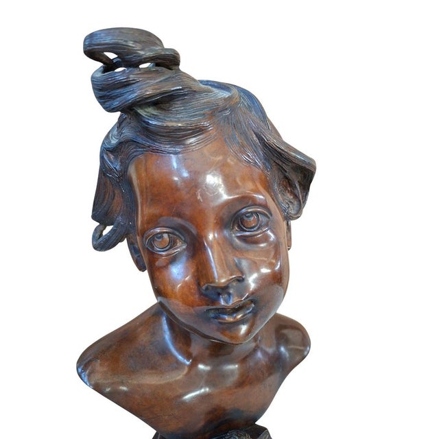 Metal Vincenzo Gemito Alessandro (Anastolè), Bust of Young Boy, 1890, Bronze For Sale - Image 7 of 15