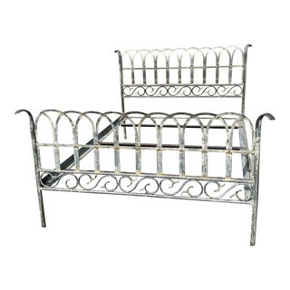 Mid 20th Century Queen Size Metal Bed For Sale