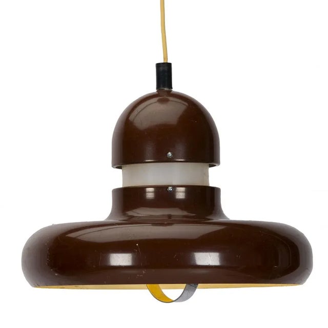 Space Age UFO Ceiling Lamp in Brown, 1970s For Sale - Image 6 of 6