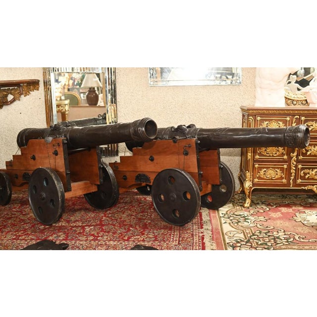 Large French Bronze Cannons, Set of 2 For Sale - Image 9 of 15