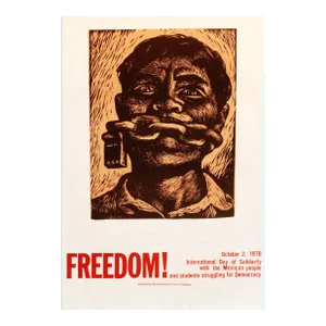 1970 Student Poster, International Day of Solidarity With the Mexican People