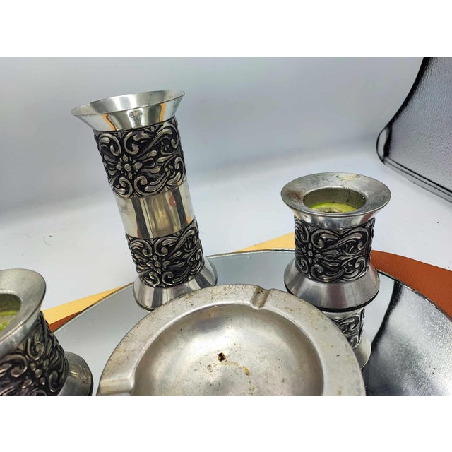 Vase and Candlesticks in Pewter from Haugrud, Norway, Set of 6 For Sale - Image 4 of 9