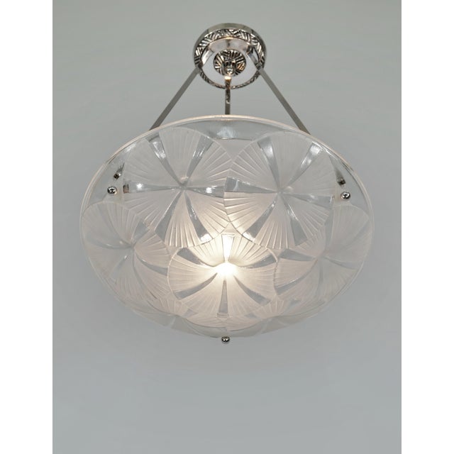1930s French Art Deco Pendant Light by Francis Hubens & Degue - 1930 France For Sale - Image 5 of 12