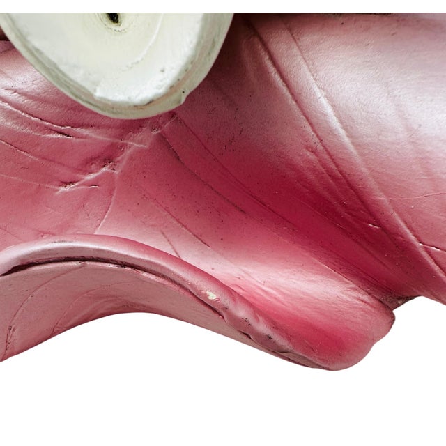 Large 15" Keith Fortley Signed Post-Modern Sculptural Flower Centerpiece – Pink & Opalescent White For Sale - Image 11 of 17