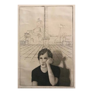 This Moment Yearning and Thoughtful Etching by Boyle 1979 For Sale