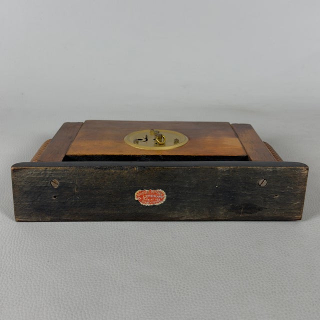 1940s Vintage Art Deco Mechanical Table Clock in Burl Wood, 1940s For Sale - Image 5 of 12