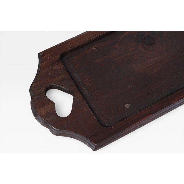 1980s Pfaltzgraff Village Wood Tray With Heart Cutout Handles For Sale - Image 5 of 15