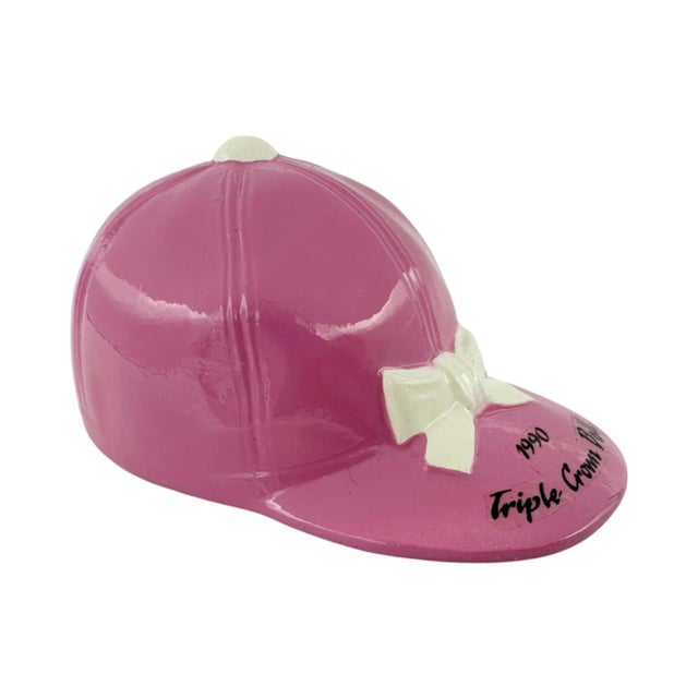 Vintage 1990 Triple Crown Ball Pink Equestrian Jockey Cap Bottle Opener For Sale In Washington DC - Image 6 of 11