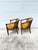 Vintage Velvet, Wood and Cane Barrel Chairs-a Pair For Sale In New Orleans - Image 6 of 11