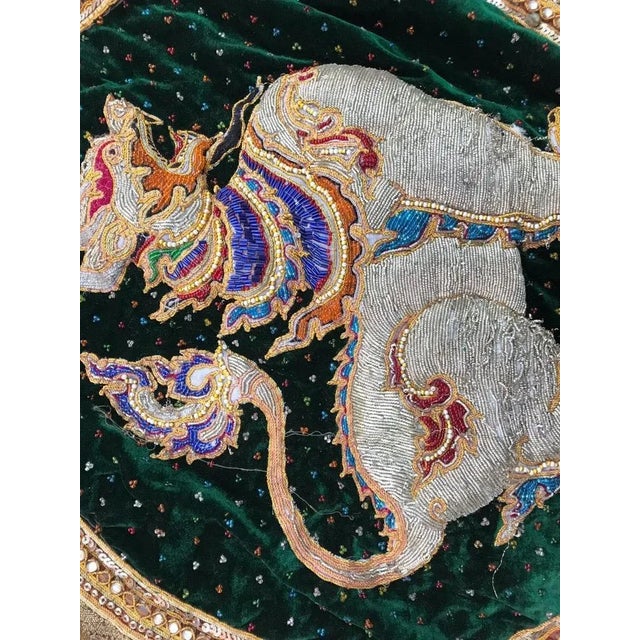 Nice embroidery from Indonesia mid-20th century entirely hand embroidered with a Lyon design and nice colors.