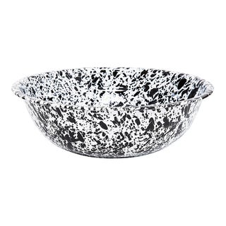 Crow Canyon Home Splatterware, Medium Basin in Black & White For Sale