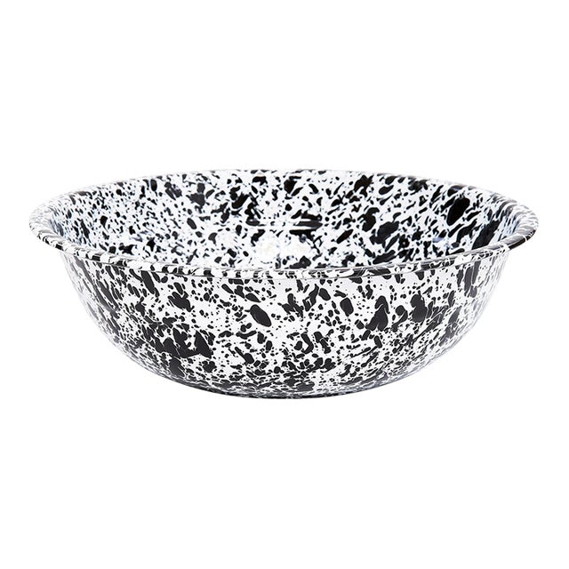 Crow Canyon Home Splatterware, Medium Basin in Black & White For Sale