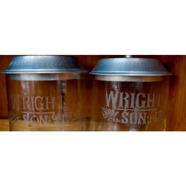Edwardian Shop Glass Advertising Jars from Wright & Sons, Set of 2 For Sale - Image 4 of 9