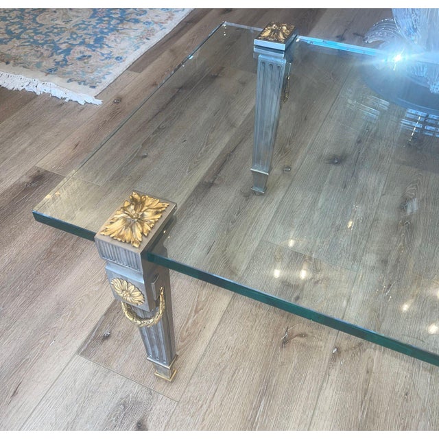 P.E. Guerin Louis XVI Style Bronze Garland Coffee Table. u.s.a Late 20th Century For Sale - Image 10 of 14