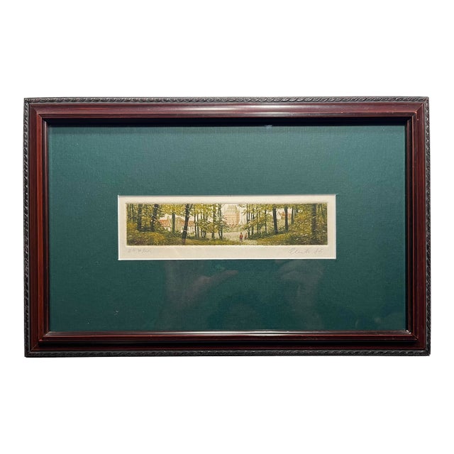 1986 Paul Cloutier Quebec, Canada Signed & Numbered Color Etching, Framed For Sale