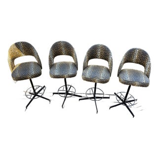 1960 Leopard Bar Stools - A Set of 4 For Sale