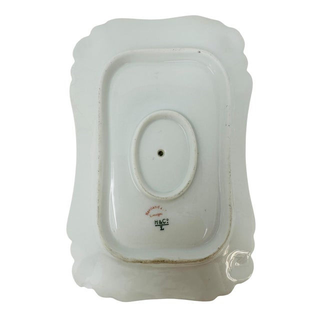 Antique Haviland Limoges Gravy Boat With Attached Underplate, Schleiger 222 Pink Cherry Blossom Floral Pattern, 1876-1889 H&Co/L Mark For Sale - Image 18 of 18