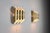 Mid-Century Modern Triple Cylindrical Wall Lamps in Brass with Perforated Shades, 1970s, Set of 2 For Sale - Image 3 of 14