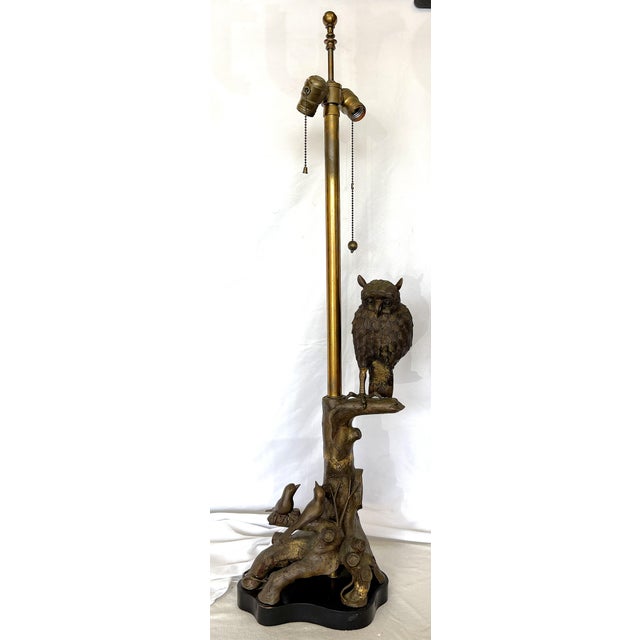 1960s Mid Century Modern Bronze Owl Lamp by Marbro Lamp Co. For Sale - Image 16 of 17
