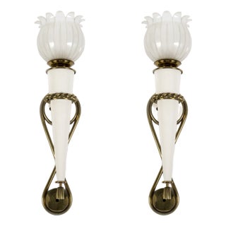 Sconces in the style of Gilbert Poillerat, 1950s, Set of 2 For Sale
