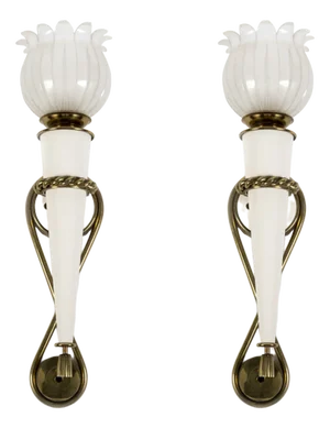 Sconces in the style of Gilbert Poillerat, 1950s, Set of 2