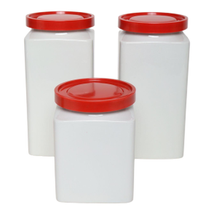 Set of Three Finnish Modern Ceramic Canisters by Richard Lindh for Arabia