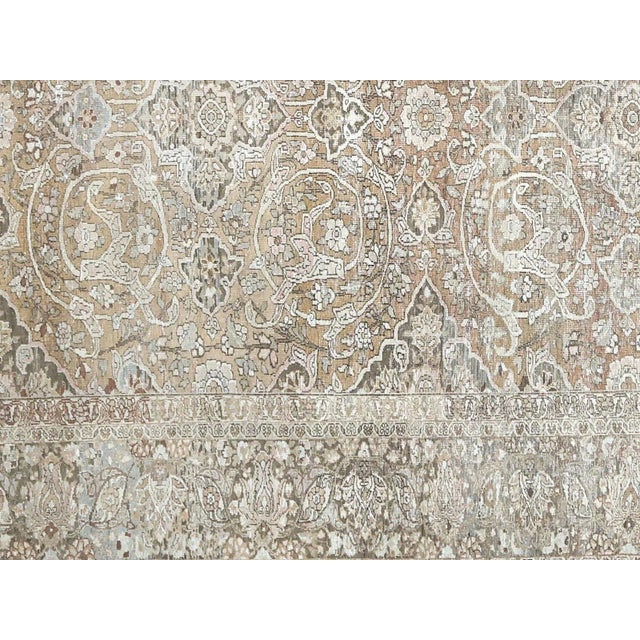 1940s Persian Baktiari Rug. Hand woven with wool on cotton foundation in the Baktiari region of Iran. Distressed and...