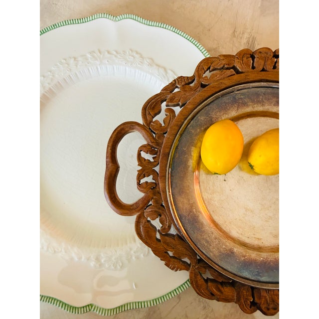 Vintage Green and White Johnson Bros Old Staffordshire Plates - Set of 2 For Sale - Image 9 of 10