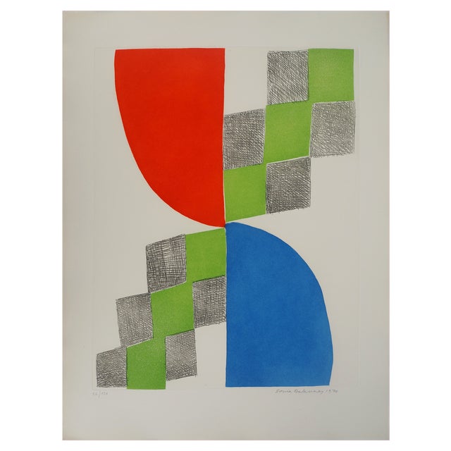 Sonia Delaunay, Composition, 1970, Original Engraving For Sale