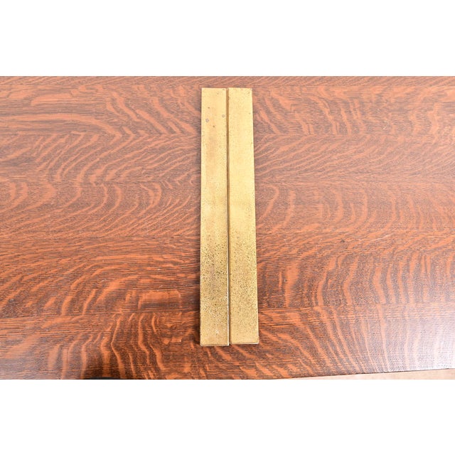 Bronze Tiffany Studios New York Zodiac Bronze Doré Blotter Ends With Leather Desk Blotter For Sale - Image 8 of 11