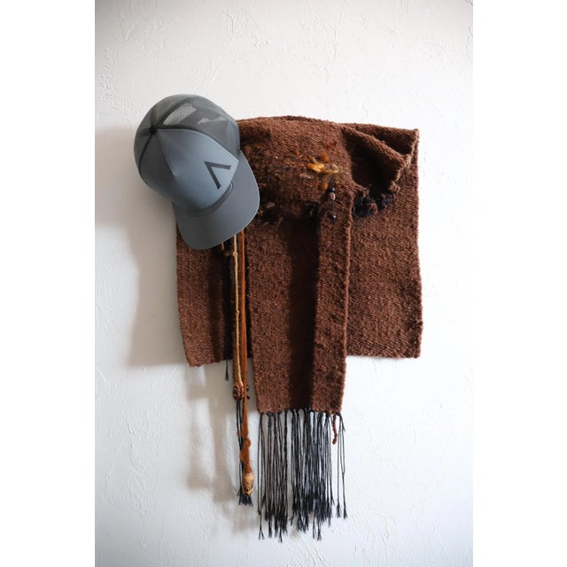 1970s Wall Art Weaving with Beads and Feathers For Sale - Image 4 of 12