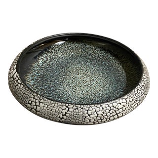 Contemporary Ceramic Dish With "Snake Skin" Edge For Sale